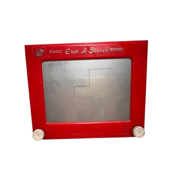 Vintage 1960s Ohio Art Etch A Sketch Red Magic Screen Toy - Picture 1 of 6